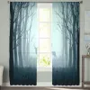 Luiken Herten In De Herfst Misty Forest Vitrages voor Woonkamer Transparant Tule Gordijn Slaapkamer Keuken Decor Sluier Gordijnen