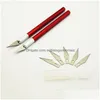 Outras canetas atacado precisão escultura artesanato faca hobby com tampa de segurança scrapbooking para diy arte corte cortador caneta 10pcs drop deli dhp9w