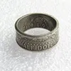 Myntring Handcraft Rings Vintage Handmade från Kennedy Half Dollar Silver Plated US Size 8-16#270D