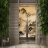 Cortinas chinesas tradicionais paisagem porta cortina noren tinta montanha pintura cozinha quarto japonês pendurado entrada cortina
