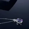 Pendanthalsband TKJ Fashion Tourmaline Pendant Necklace Womens Gemstone Cubic Zirconia S925 Sterling Silver Unique Wedding Jewelry Giftl242313