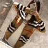 Designer High Version Kobiet Knits Striped Cardigan Dopasowanie kolorów Średniej długości