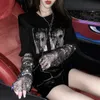 Pullovers Black Womens Sweatshirt Top Sequin Glitter High Quality Xxl Warm Korean Streetwear Y2k Emo Woman Clothing 240301