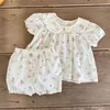 Kleidungssets Baby Mädchen Outfits Blumenkleidung Sommer Baumwolle Kurzarm Hemd Shorts Anzüge Süße Prinzessin Top Hose 2 Stück 0-4T