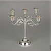 Gümüş metal mum tutucu 5 kollu mum standı 27 cm uzunluğunda düğün etkinliği Candelabra mum çubuğu 283k