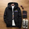 Jaquetas masculinas Outono Homens Jaqueta À Prova de Vento Casual Com Capuz Bomber Ricard Windbreaker Casacos Ao Ar Livre Caminhadas Outerwear Roupas