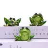 MYBLUE 3 pièces ensemble ne parle pas n'écoute pas ne regarde pas grenouille Figurine Miniature fée jardin nordique maison chambre Decoratio318w