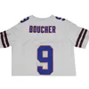 Bobby Boucher # 9 El chico del agua Adam Sandler Película Mud Dogs Bourbon Bowl Camiseta de fútbol 240305