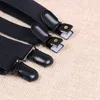 2 cm x Back Metal Cross Black Plating Buckle Solid Fashioin British Style 4 Clips Strap Leather Mens Suspenders Elastic 240313