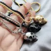 Rostfritt stål halsband smycken gotiska tillbehör kedja mens locket festival halloween gåva skalle titanium stål punk hip-hop ll