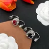 Nouveau style chaîne en or / argent avec pierres latérales anneaux crâne squelette charme anneau ouvert pour femmes hommes fête amoureux de mariage fiançailles Punk bijoux cadeaux R2024-21866