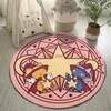 Mattor Cartoon Cardcaptor Sakura Magic Circle Area Rug Round vardagsrum mattan rosa rosa utan halkar golvmatta flicka sovrum soffa yogamat gåva