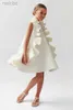 Sukienki dziewczyny eid księżniczka letnie marszczenia białe luksusowe sukienki świąteczne bez rękawów hiszpańskie kostiumy dla dzieci LDD240313