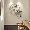 New Chinese Wrought Iron Double Ring Landscape Wall Hangings Home Livingroom Wall Mural Decoration Office Sticker Crafts320Y