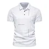 Moda para hombre camiseta de verano clásico de manga corta polos a rayas para hombre casual suelto top tees oficina de negocios polos diarios 240309