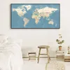 World Map Decorative Picture Canvas Vintage Poster Nordic Wall Art Print Large Size Painting Modern Study Office Room Decoration Z233h