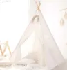 Toy Tents Portable Children Camping Tent Tipi Play House Kids Cotton Canvas Indian Play Tent Wigwam Child Teepee Party Room Gift Toy L240313