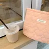 Borse per cosmetici Borsa per organizer per trucco a cuore Borsa in cotone trapuntato con cerniera Pochette morbida per borsa da donna e ragazza