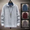 Herentruien Pullovers Herfst Winter Gebreide trui Rits Uitloper Koreaanse casual streetwear coltrui Koude blouse Hombre