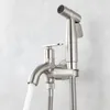 Bidet Spray Set Hand Bidet 2 Way Tap Faucet Bathroom Toilet Hose Toilet Pipe Water Tap Bathroom Promotion 240311