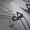 Autre Vintage Fashion Men Black Triangle Collier pour hommes Chaîne en acier inoxydable pour hommes Pendentif géométrique Punk Party JewelryL242313