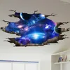 Criativo universo 3d galáxia adesivos de parede para teto teto auto-adesivo mural decoração personalidade piso à prova dwaterproof água adesivo1321i