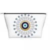 Borse per cosmetici Boho Chic Evil Eye Mandala Dream Catcher Borsa da toilette da viaggio per le donne Kit Dopp per trucco bohémien Hamsa Nazar