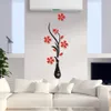 Mode décoration bricolage 3D Vase fleur arbre cristal acrylique Stickers muraux Art Decal169L