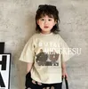 Boys Character letter printed T-shirt 2024 summer kids cotton half sleeve casual tops fashion children eyes pattern beach wear shorts Z7152