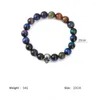 Bangle Vintage Colorful Agate Beaded Bangles Skeleton Natural Stone Men's Bracelets Fashion Jewelry