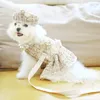 Vêtements de chien Robe de princesse Chiot Automne Printemps Jupe de mode Harnais pour animaux de compagnie Petit béret doux Chat Traction Corde Yorkshire Chihuahua Caniche