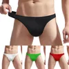 Cuecas sexy homens briefs melhorar bolsa tanga t-back bikini g-string sólido tangas posando roupa interior sem costura elasticidade