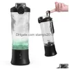 Fruktgrönsaksverktyg Portable Blender Smoothie Maker Waterproof 600 ml Personlig mixer USB -uppladdningsbar stativ med sex blad Drop Dh8pf