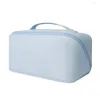 Kosmetiska väskor Portable Waterproof PU Makeup Bag for Travel - Stor kapacitet och utsökt hantverk Milky White