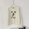 CE2023 Autumn/Winter New Flocking Letter Round Neck Raglan Sweetheart Navy Style Age Minska mångsidig lata kvinnors topp