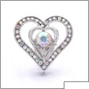 Klamry Haczyki Haczyki Haczyki Noosa puste serce Ginger Snap Button Biżuterię Biżuteria Kryształowe kawałki uroków 18 mm metalowy miłośnik Snaps Dhrho