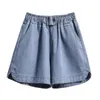 Women's Shorts Denim Shorts For Women High Waist Blue Wide Leg Thin Jeans Summer Casual Elastic Waist Loose Shorts Hot Pants S-5XLL24313