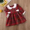 Girl Dresses Christmas Dress Baby Plaid Long Sleeve Bodysuit Matching Sister Dress/Jumpsuit Xmas Outfits Fall Toddler Kids Clothes
