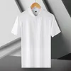 2024 Nieuwe luxe ijs zijde Trackless elastisch T-shirt met korte mouwen voor heren Summer High-End Brand Fashion Commercial Polo Shirt 240313