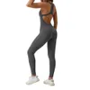 Nclagen Gym Romper Backless Set Fitness Bodysuit Siamese Sportwear Women Jumpsuit Butterysoft Onepiece PlaySuit Yoga Suit 240228