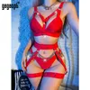 Gagaopt Gothic Gothic Fine Lingerie Bra 3piece 3piece مختلف الملابس الداخلية الحميمة حزام حزام الحزام مجموعة الفاخرة 240305