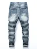 Heren Ripped Frayed Bleach Wash Jeans Zie er stijlvol uit en voel je comfortabel!240305