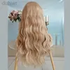 合成ウィッグマルケシャ13*4女性用の巻き毛合成レースフロントかつらGLODEN BLONDE LACE WIG LDD240313