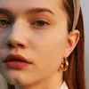 French Minimalist Cool Style Irregular Geometric Earrings Semi-circular Earrings European and American Light Luxury Niche Bloggers Same Style Earrings