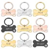 Personalized Pet Dog ID Tag Keychain Engraved Name For Cat Puppy Collar Pendant Keyring Bone Accessories Tag ID Card2305