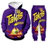 Yeni Moda Yemek Takis 3D Baskılı Külot Hoodies Takımlar Sevimli Sevgili Kadın Hoodies Artı Boyut TZ048997492