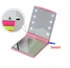 LED Makeup Mirror Travel Travel Portable Compact Pocket 8 LED LID LIDE LED LED مكياج مصابيح المرآة DH07323729409