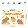 Décoration de fête joyeux anniversaire bannière dessin animé Capybara fond de cour pour décor intérieur extérieur grand