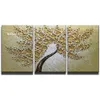 Hand Painted LNIFE Gold flower Oil Painting Canvas Palette Painting For Living Room Modern flower tree picture Wall Art Pictures237l