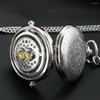 Pocket Watches Fashion Silvery Hourglass Quartz Watch Women's Retro Pendant Luxury Ladies Pockets Gift